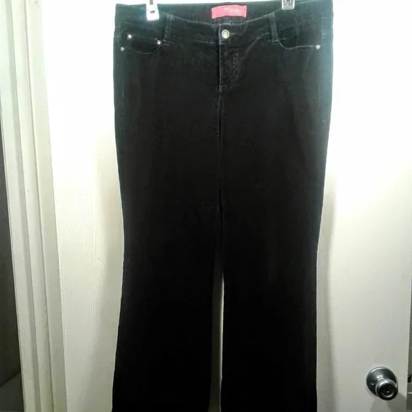 Black Thalia Sodi Velveteen Jeans Size: 1X - Picture 1 of 9